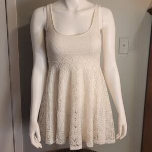 Aeropostale White Lace Mini Babydoll Dress Sz XS  Fit & Flare Bachelorette Party
